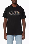Amiri Leopard Logo T-shirt in Cotton Jersey