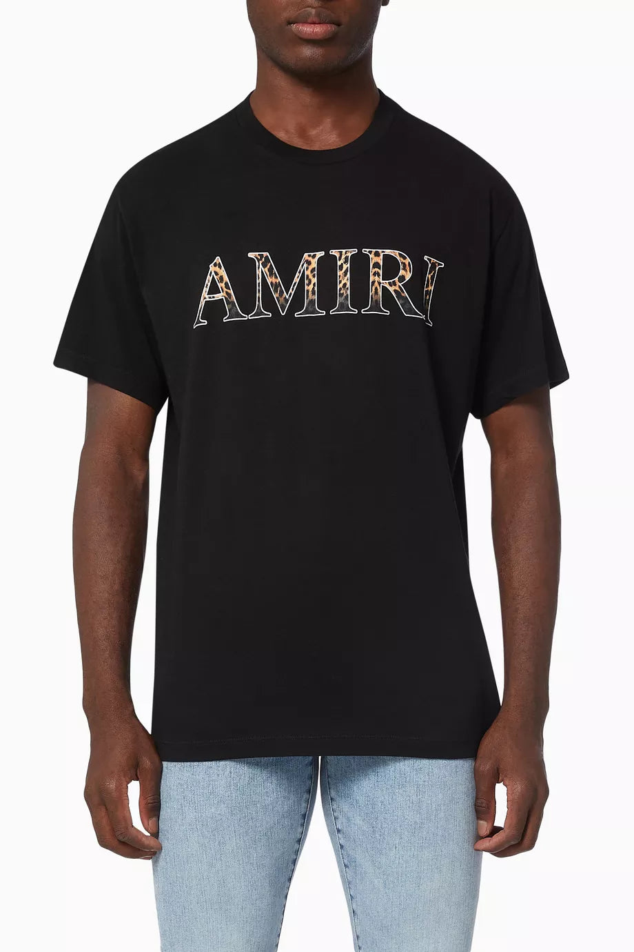 Amiri Leopard Logo T-shirt in Cotton Jersey
