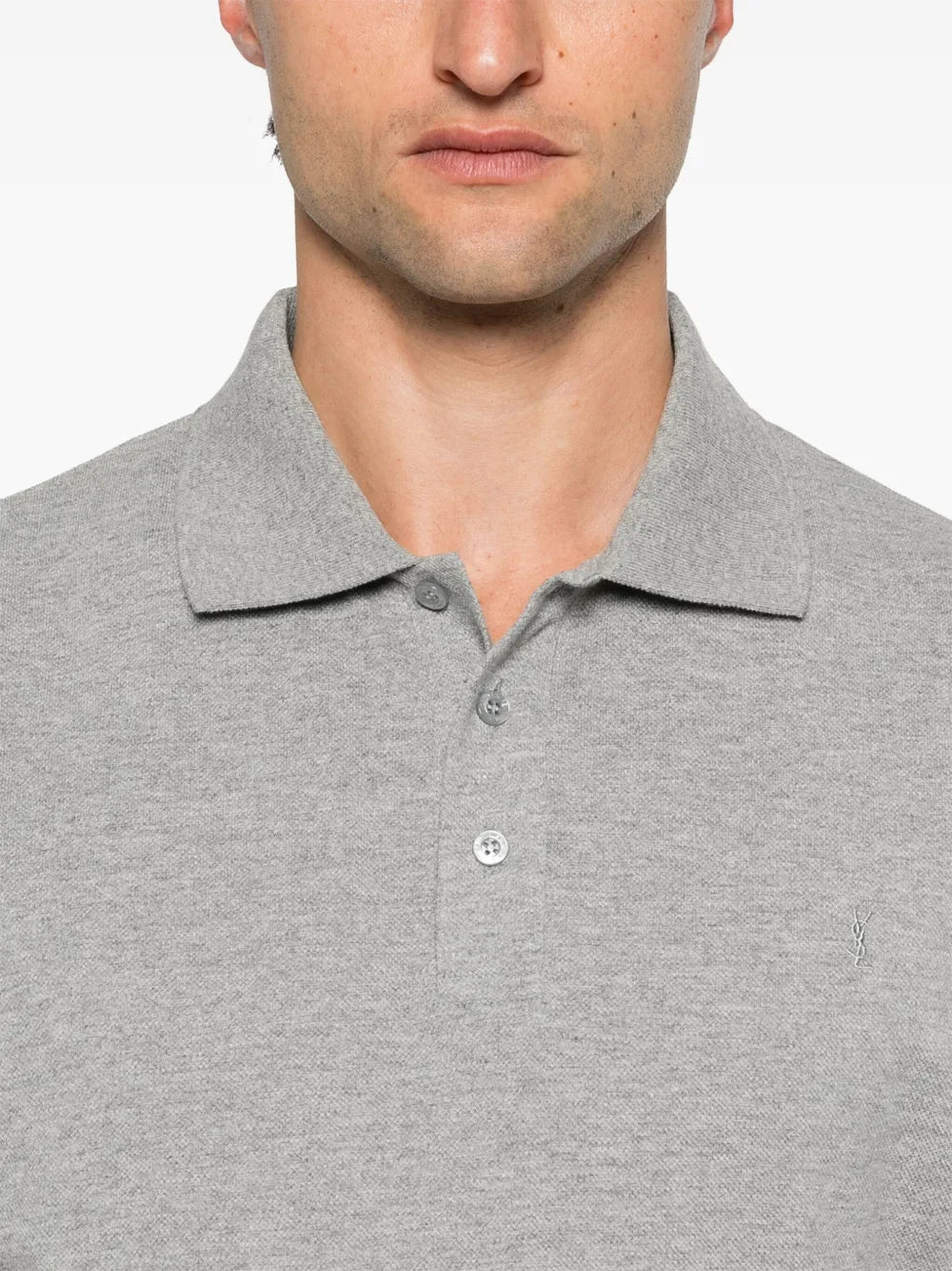 Saint Laurent logo-embroidered short-sleeved polo shirt