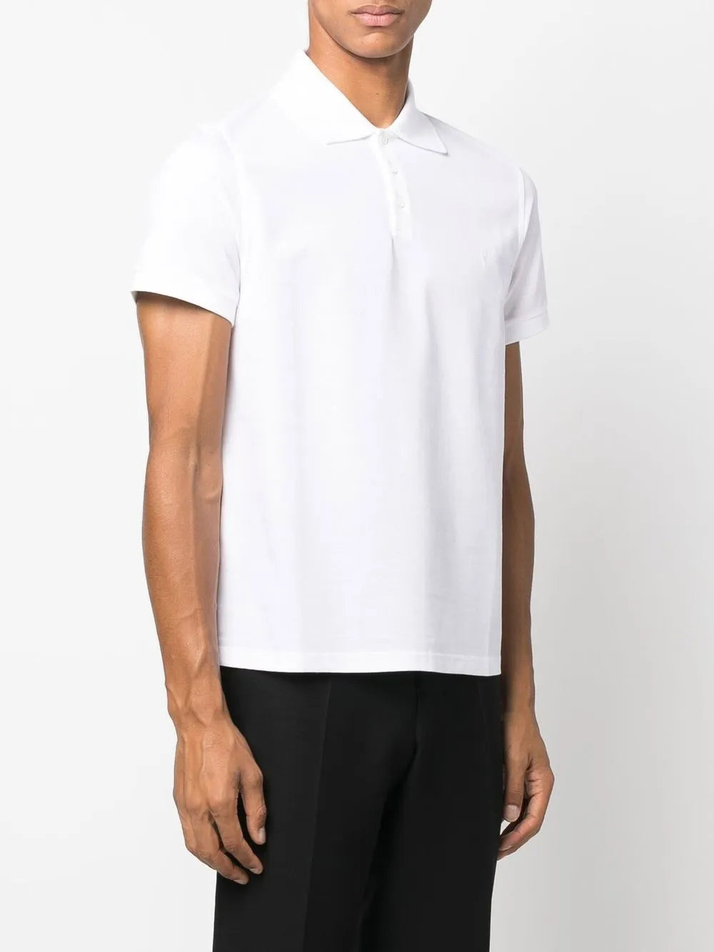 Saint Laurent logo-embroidered short-sleeved polo shirt