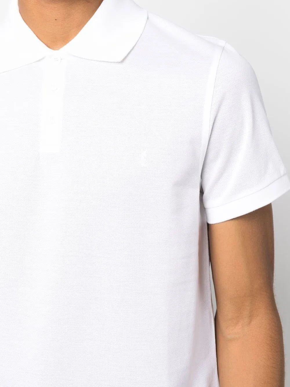Saint Laurent logo-embroidered short-sleeved polo shirt