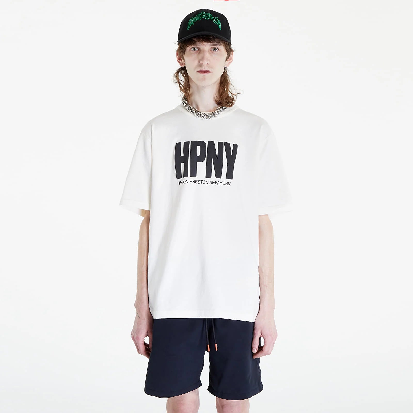 HERON PRESTON HPNY WHITE BLACK T-SHIRT