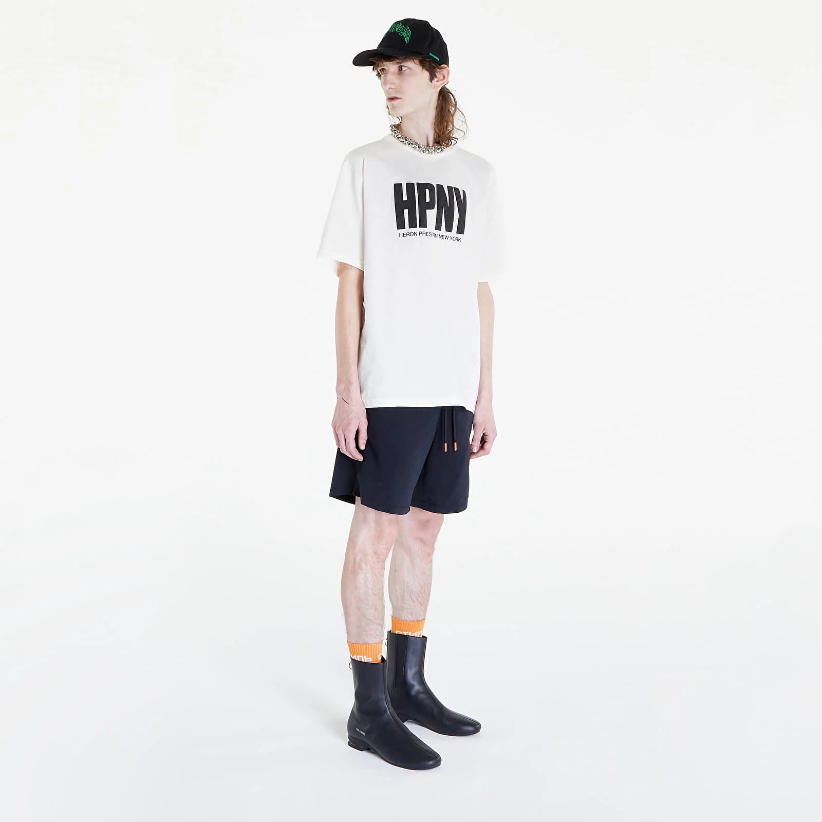 HERON PRESTON HPNY WHITE BLACK T-SHIRT