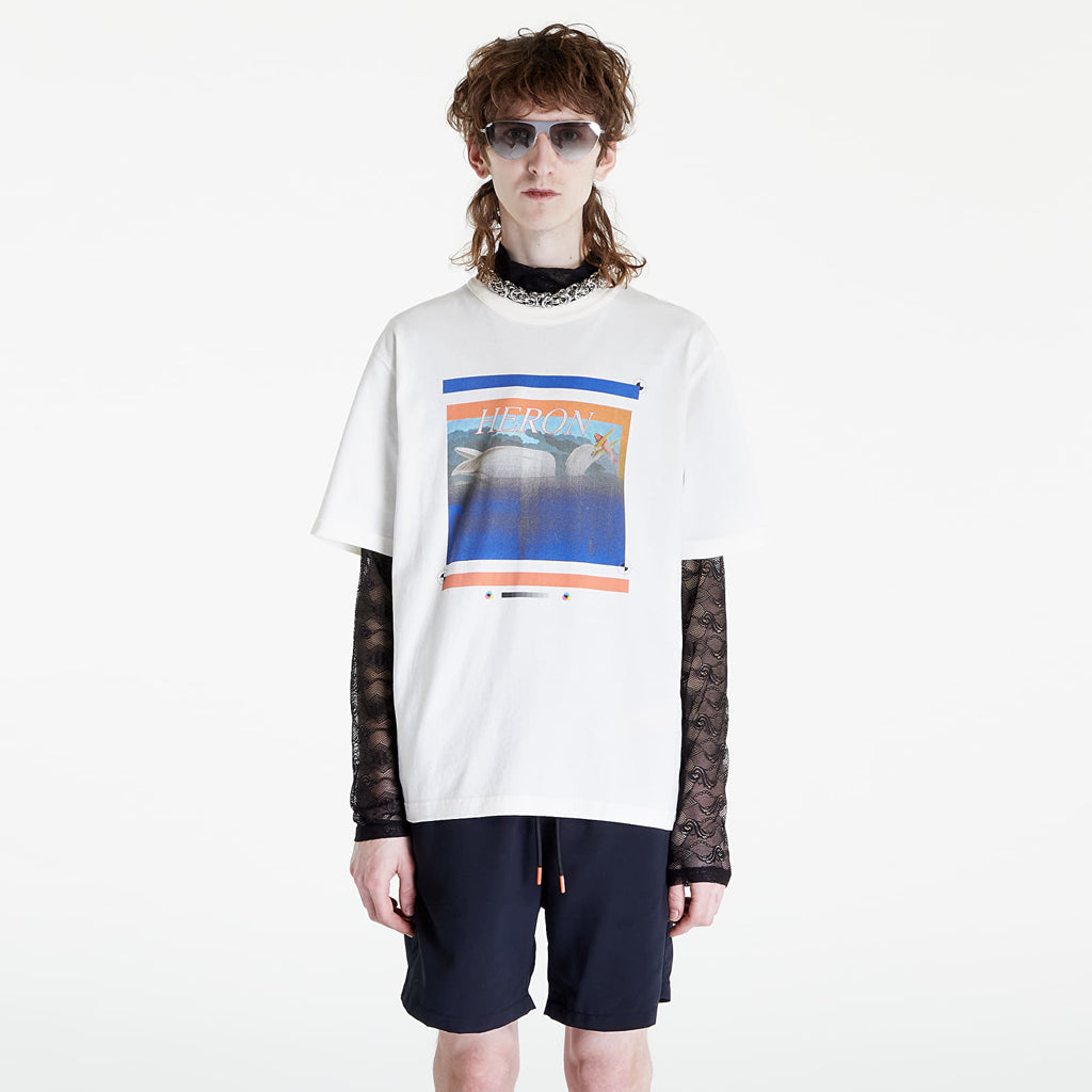 HERON PRESTON MISPRINTED HERON SHORT SLEEVE T-SHIRT