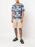 Palm Angels Sharks-print bowling shirt