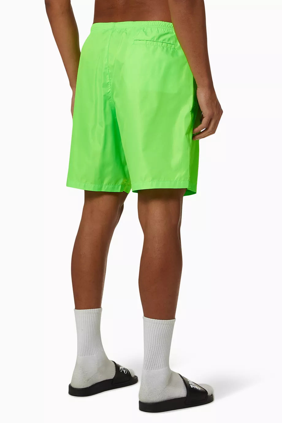 PALM ANGEL Curved Logo Swim Shorts in Nylon green