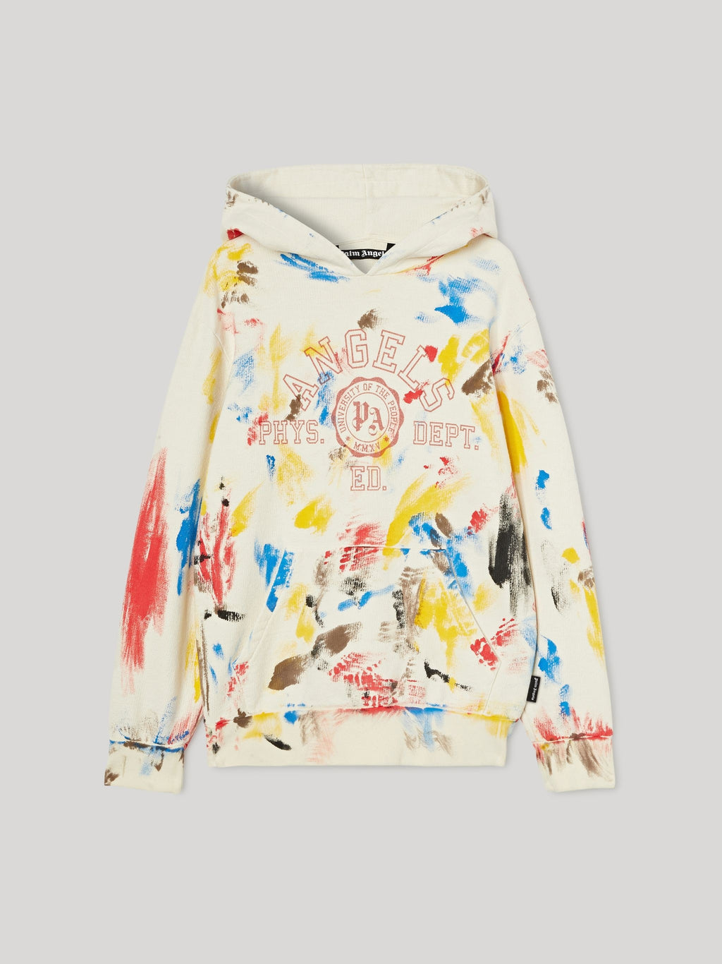 Palm Angels Painted College Hoodie 'Off White/Red