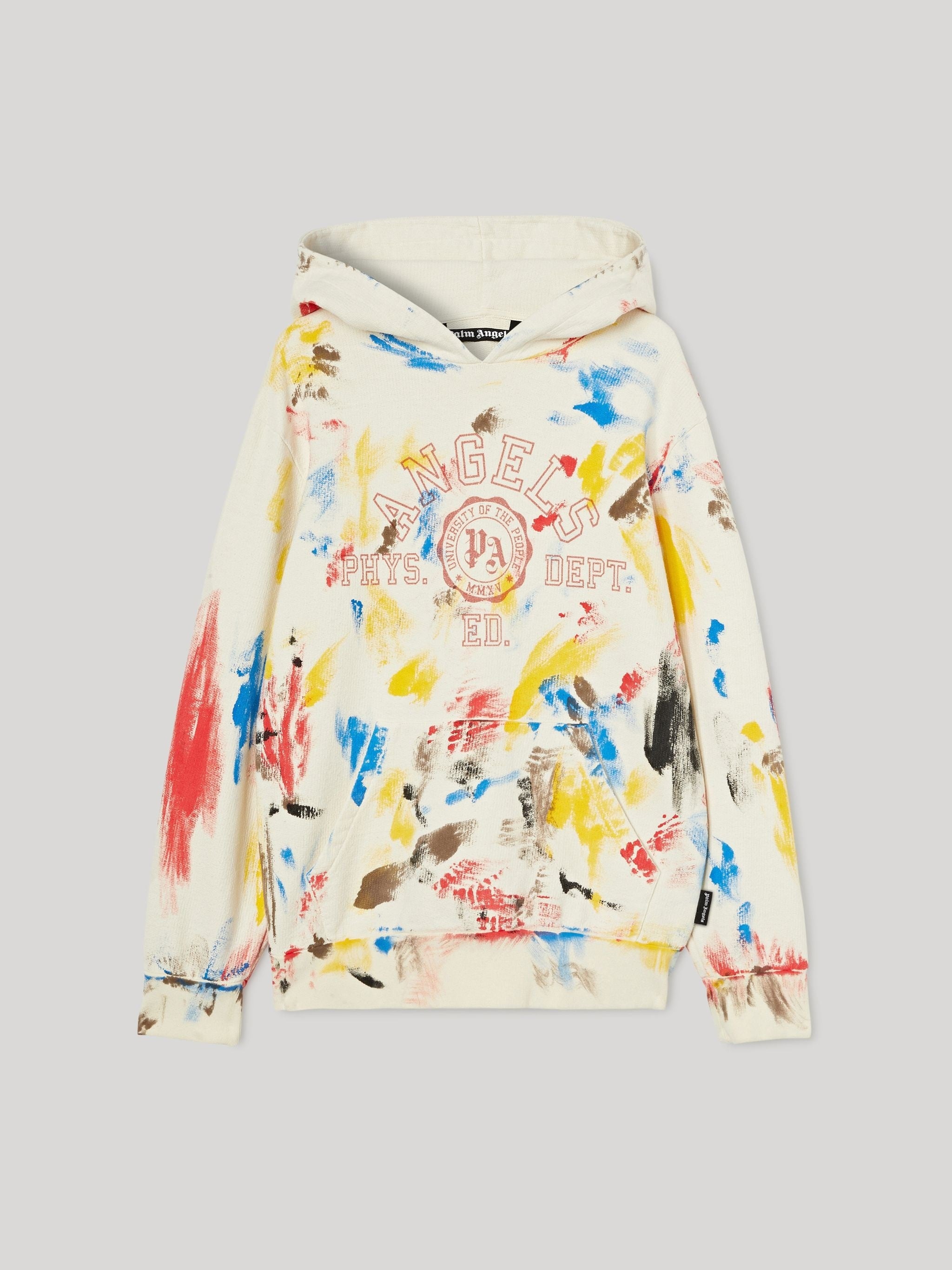Palm Angels Painted College Hoodie 'Off White/Red