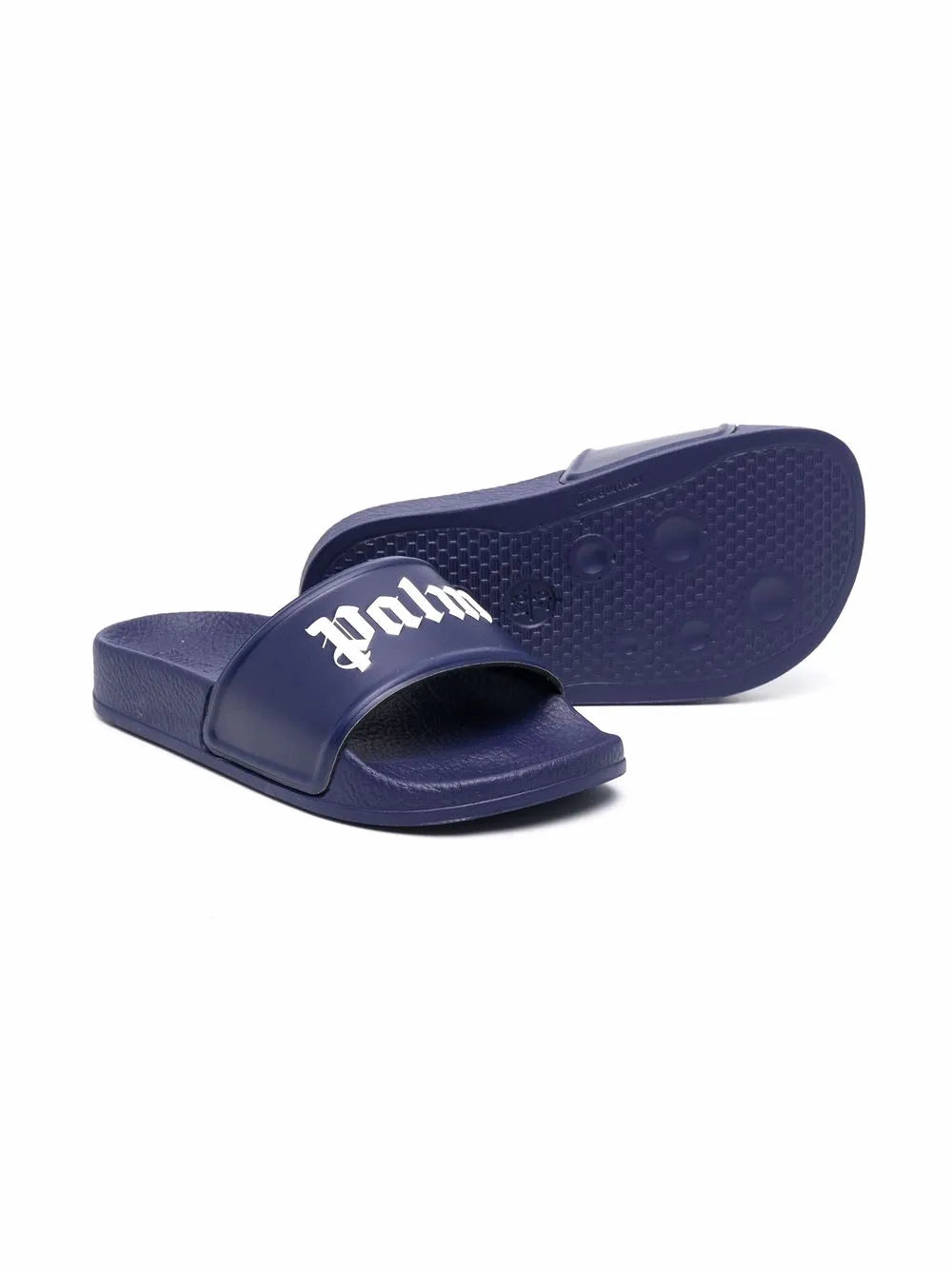 Palm Angels logo-print slides dark blue