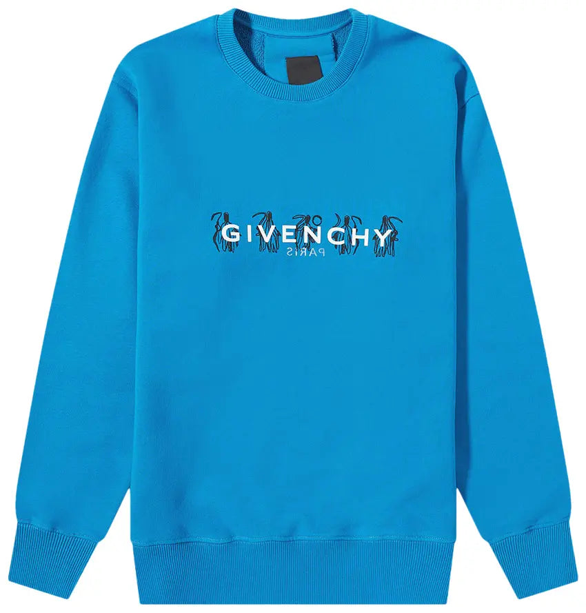 Givenchy Slim Fit Reversed Print Sweatshirt 'Bright Blue'